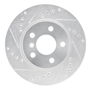BMW i3 Brake Rotor (1) - Front Left - R1 Concepts - Drilled & Slotted - Silver - `14-`21